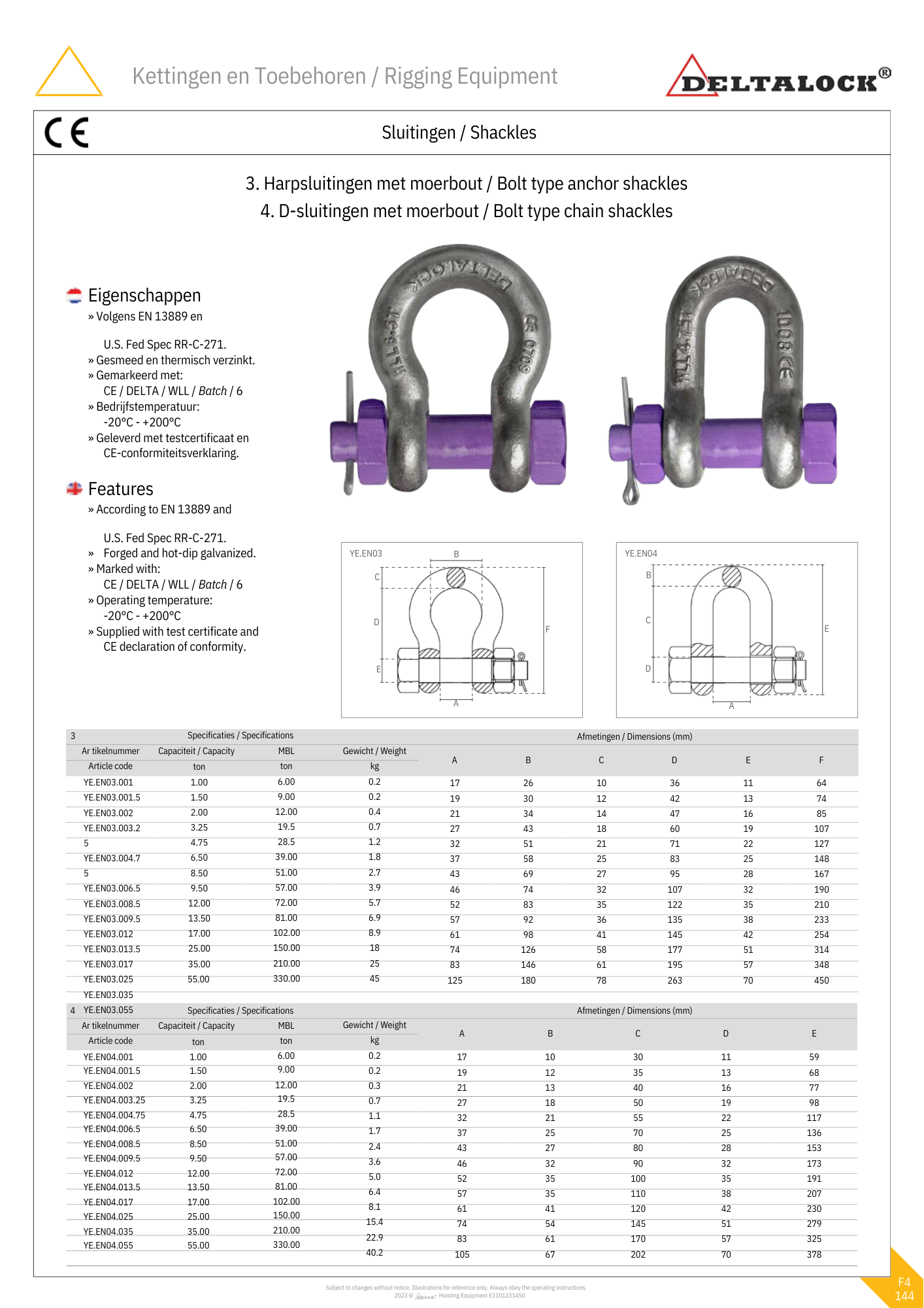 D-Sluiting | met moerbout | 1000KG Tot 55.000KG