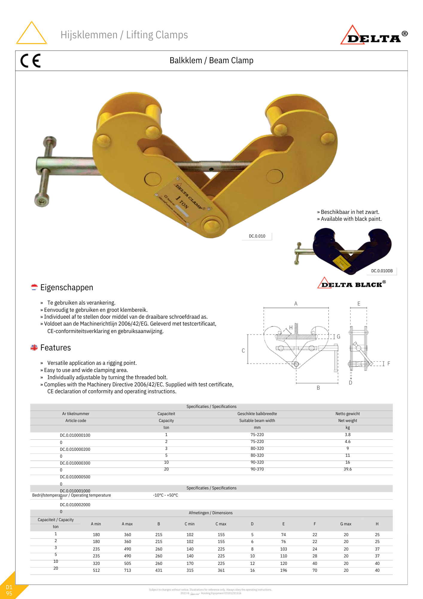 Balkklem | 1000KG tot 20.000KG