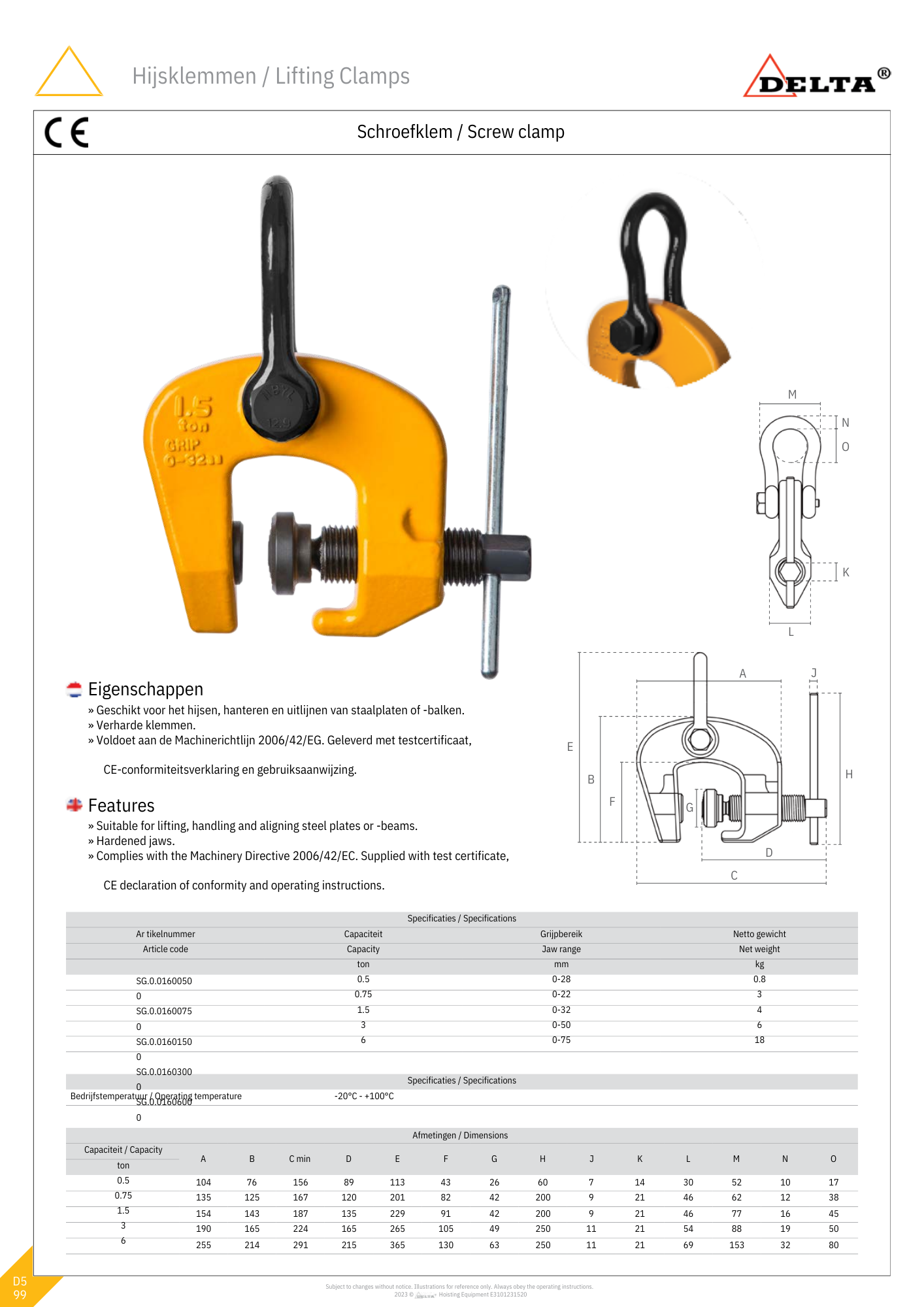 Schroefklem | 500KG tot 6000KG