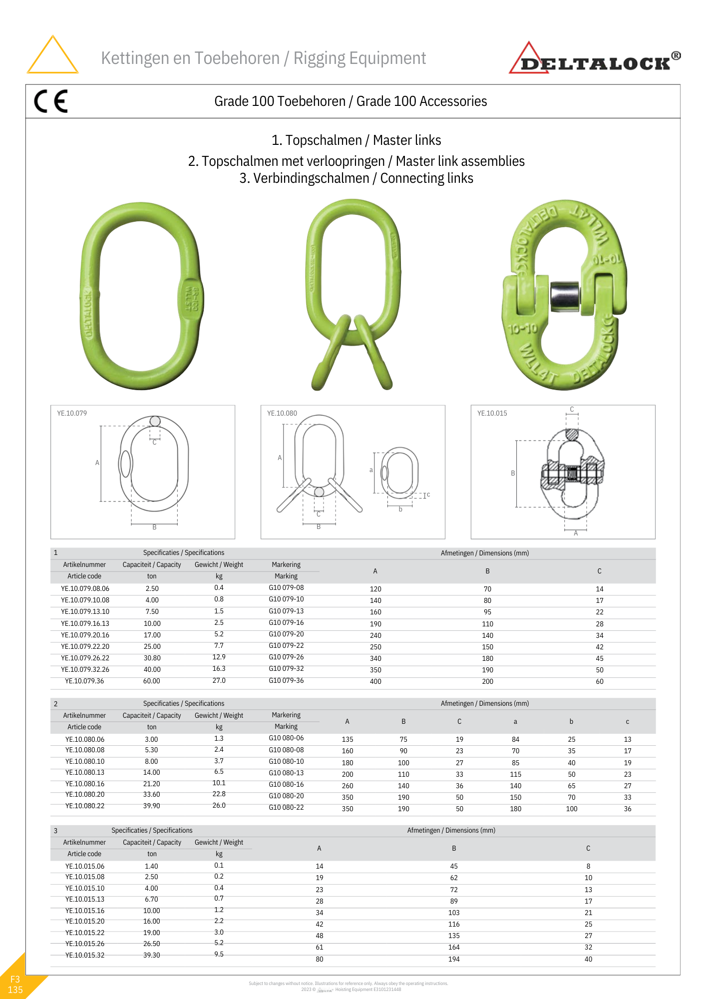 Verbindingschalmen - WLL. 1400KG t/m 10.000KG- 6mm t/m 13mm Grade 100