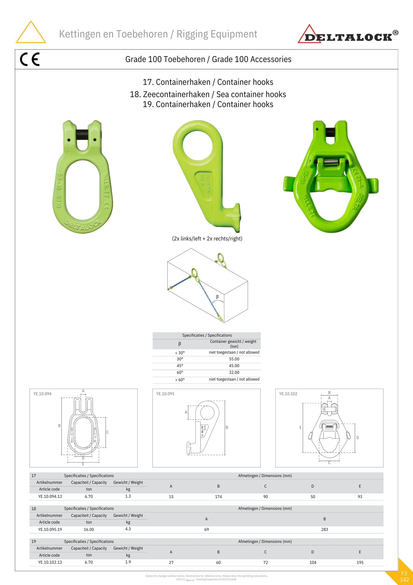 Hijsketting | Voorloper | voor afzetcontainers | 6700KG