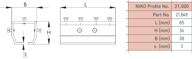 Koppelstuk C-rails verbinder