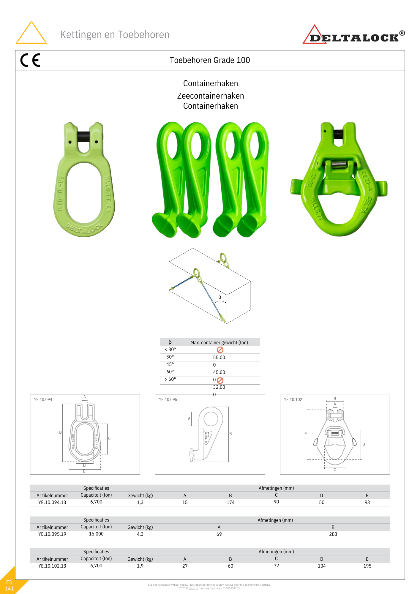 Ooghaken container | 6700KG | Grade 100