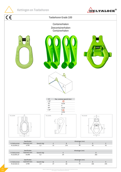 Ooghaken container | 6700KG | Grade 100