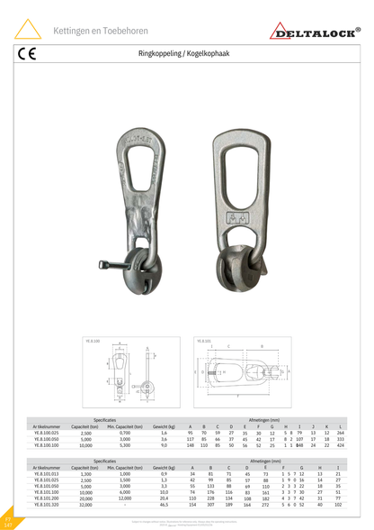 Kogelkophaak | 1300KG t/m 32.000KG