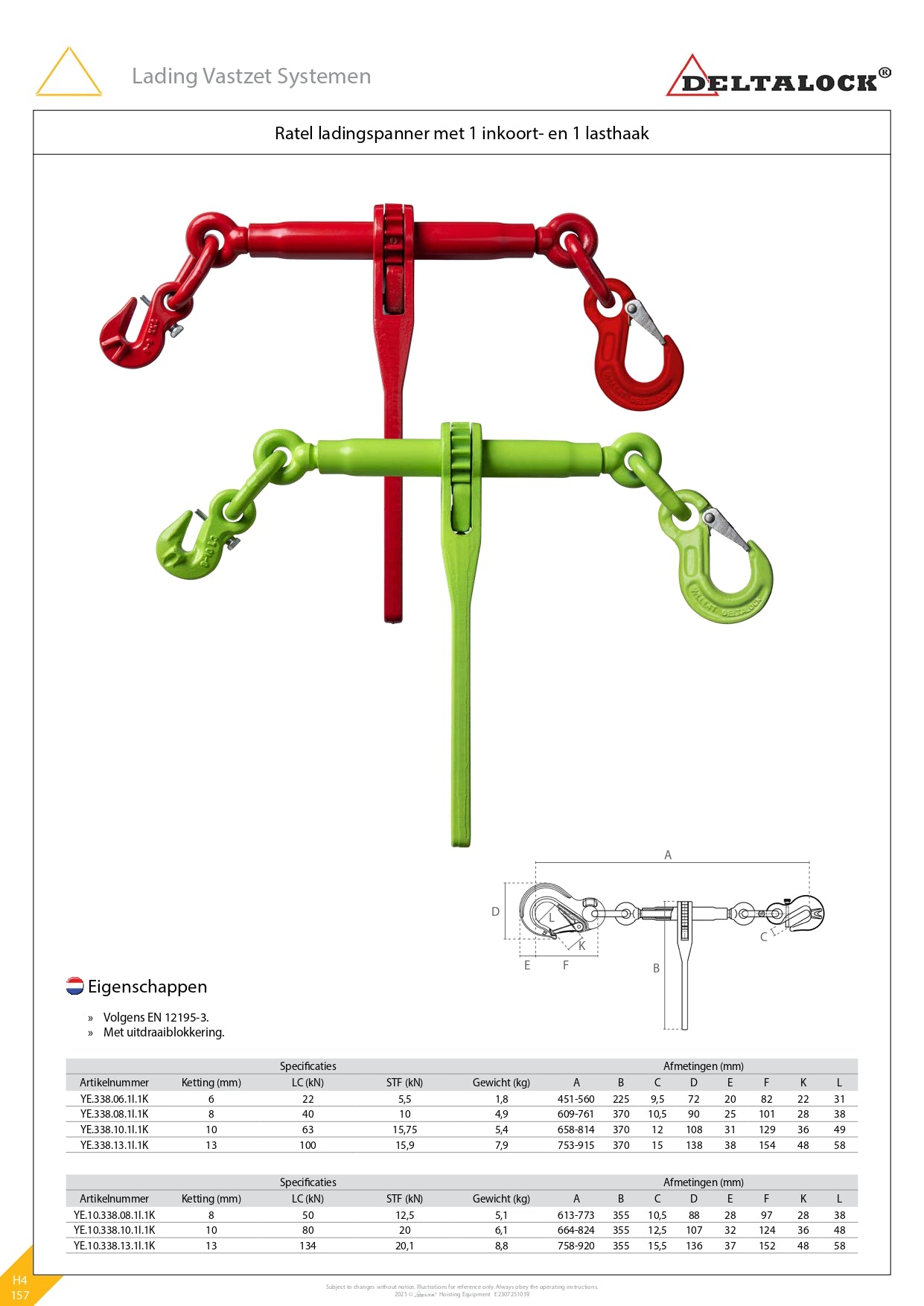 Ladingspanner | type B100 | 5000KG tot 13.400KG | Grade 100