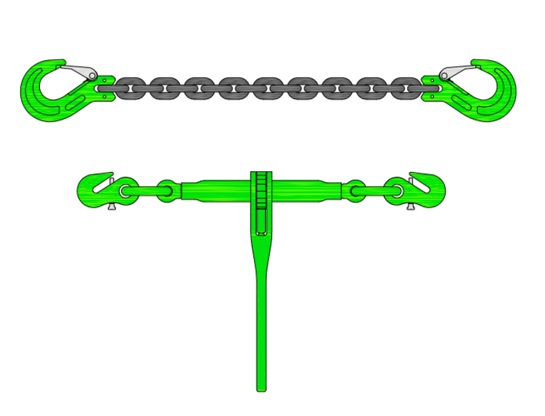 Ladingspanner en spanketting set grade 100