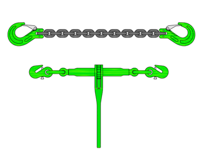 Ladingspanner en spanketting set grade 100