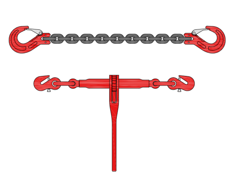 Ladingspanner en spanketting set grade 80