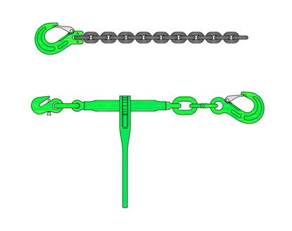 Ladingspanner | type B100 + Spanketting | 5000KG tot 13.400KG | Grade 100