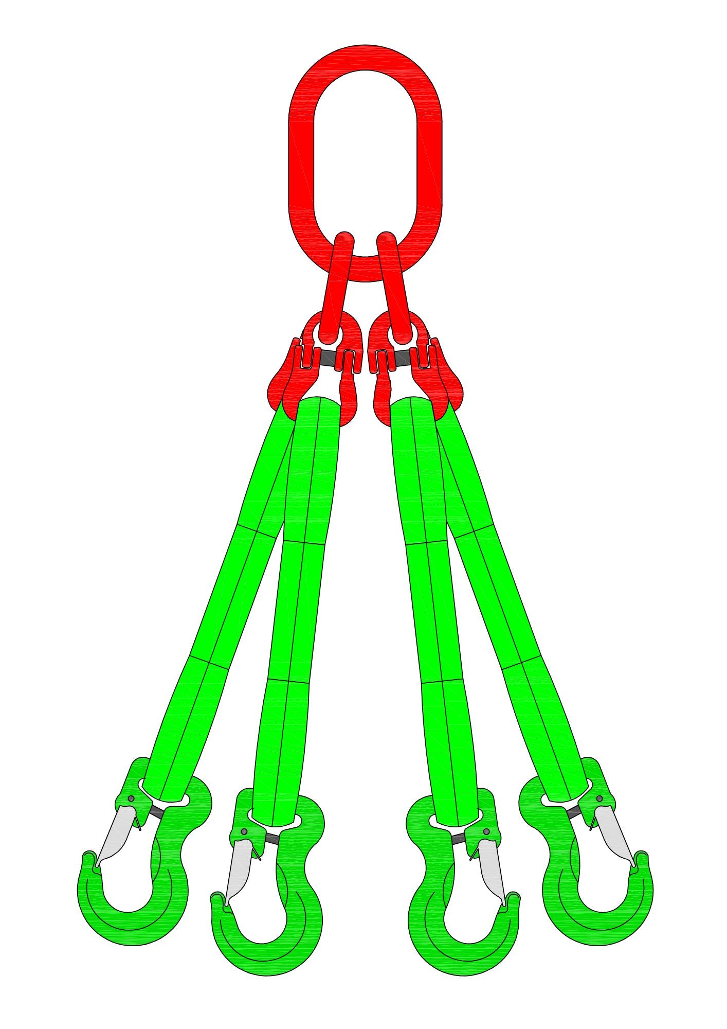 Hijsband | 4-sprong | 4250KG