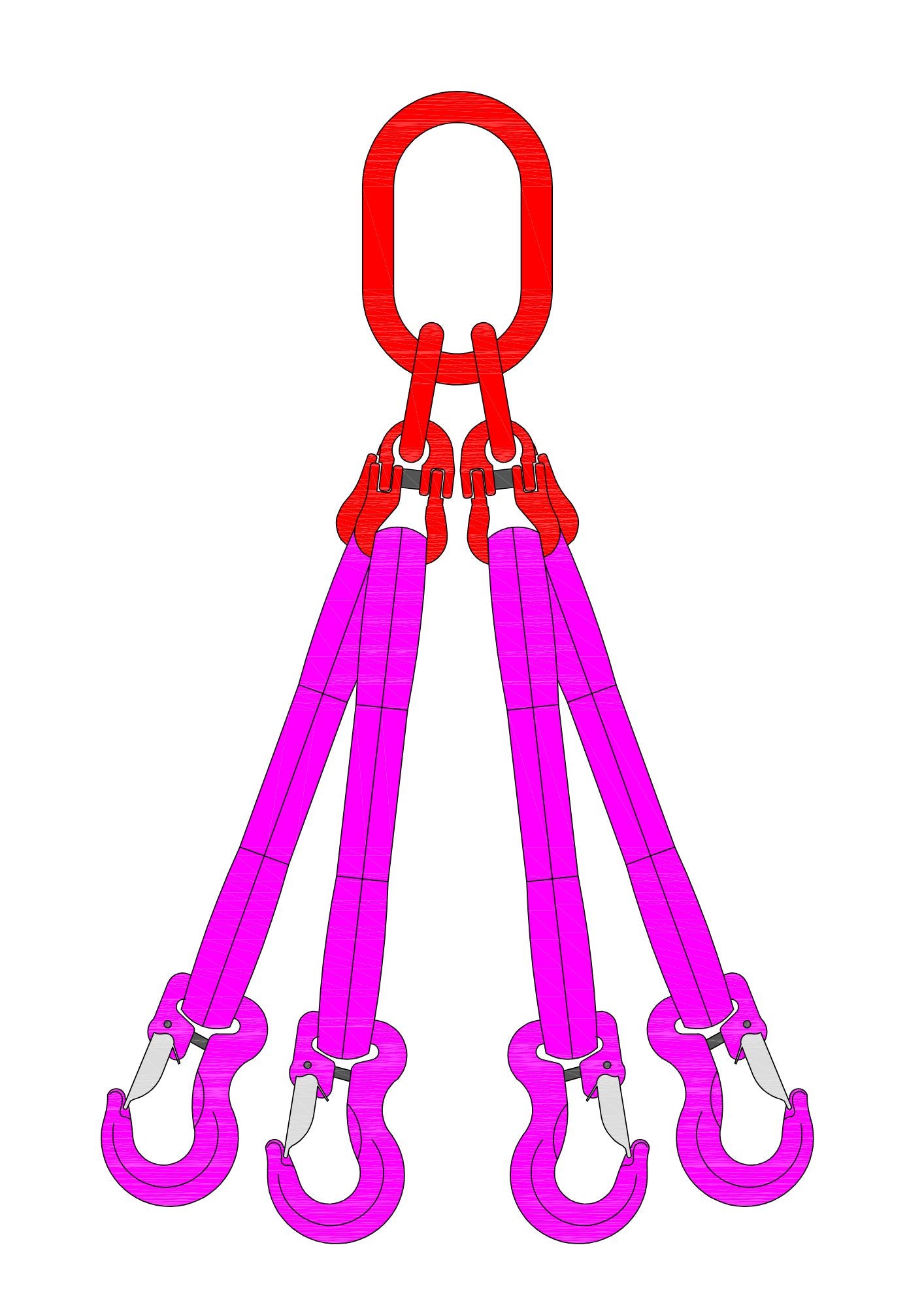 Hijsband | 4-sprong | 3150KG